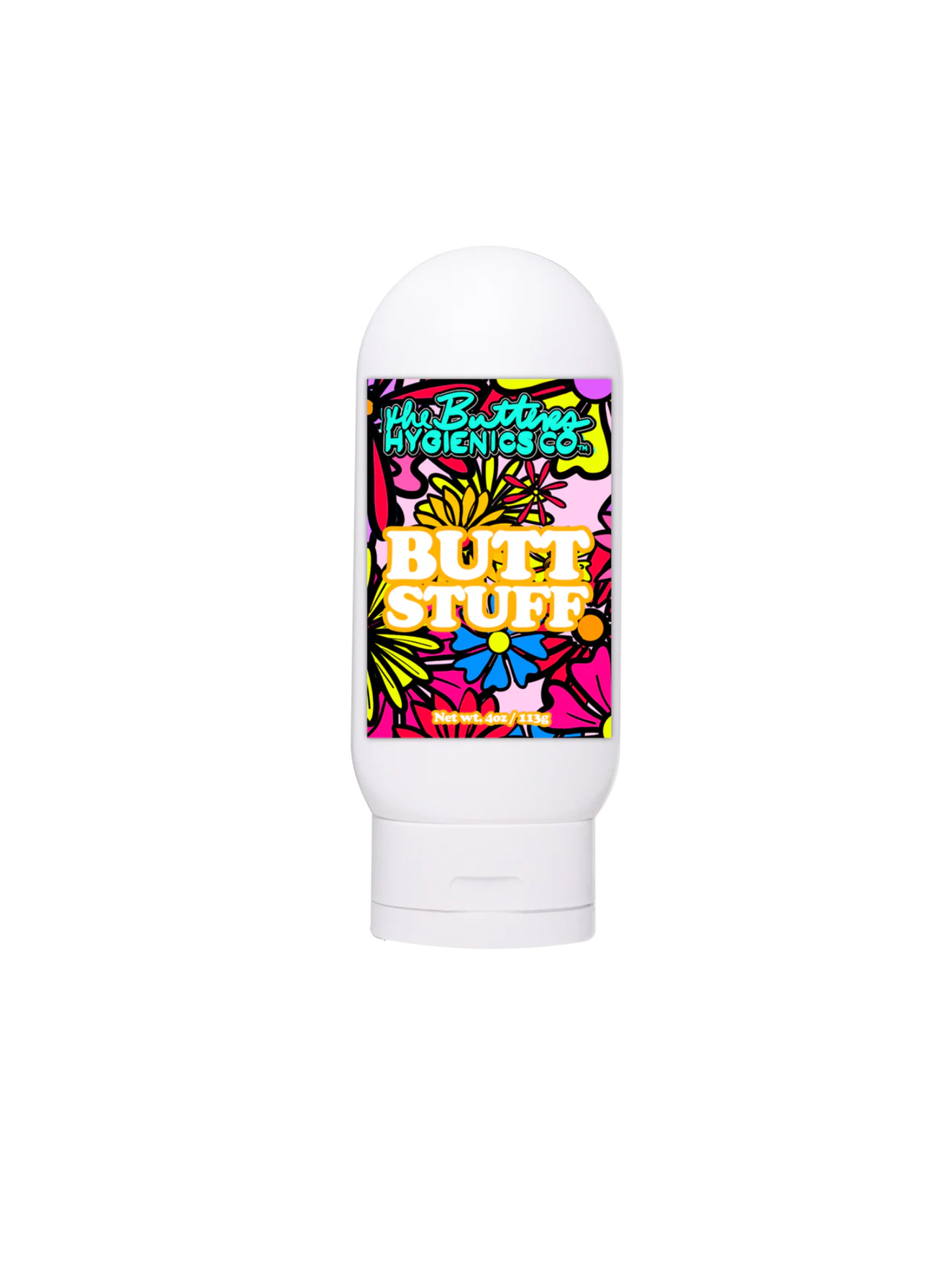 The Butters Butt Stuff 4oz in Squeeze Bottle with colourful label and sticker