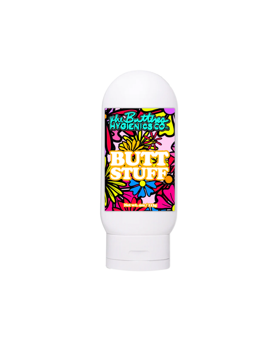 The Butters Butt Stuff 4oz in Squeeze Bottle with colourful label and sticker